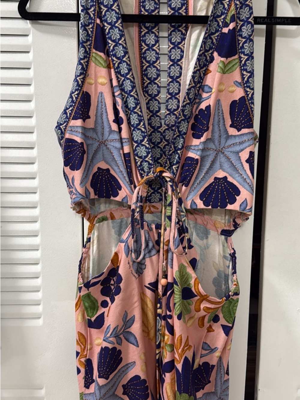 FARM Rio Pink Multicolor Mini Dress with Navy & Green Print
